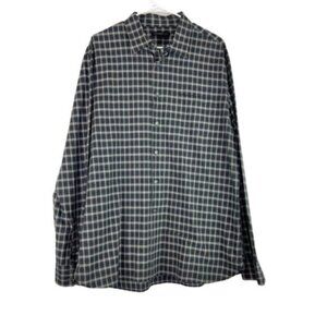 John Vavartos Long Sleeve Button Down Shirt Green Plaid